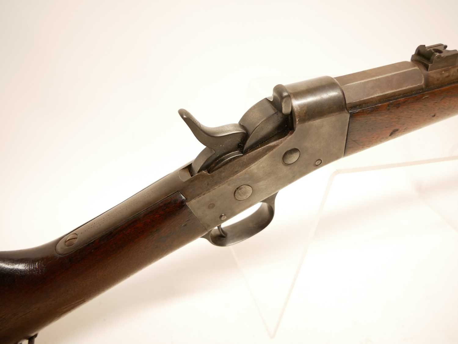 Remington .43 Spanish rolling block carbine, converted from a full length rifle, 20 inch barrel, - Image 5 of 13