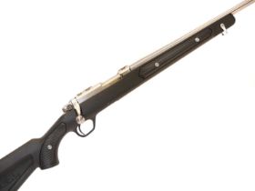 Ruger .22lr stainless steel bolt action rifle and moderator, serial number 701-72824, All Weather