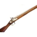 Percussion P42 .750 musket, 39inch sighted barrel, the lock stamped with a crown and VR over Tower