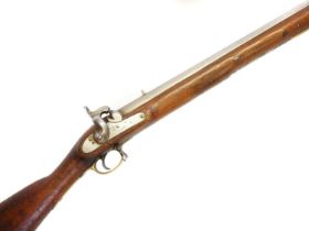 Percussion P42 .750 musket, 39inch sighted barrel, the lock stamped with a crown and VR over Tower