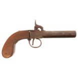 Percussion pocket pistol, with 3inch 54 bore barrel. Section 58(2) antique / obsolete calibre, can