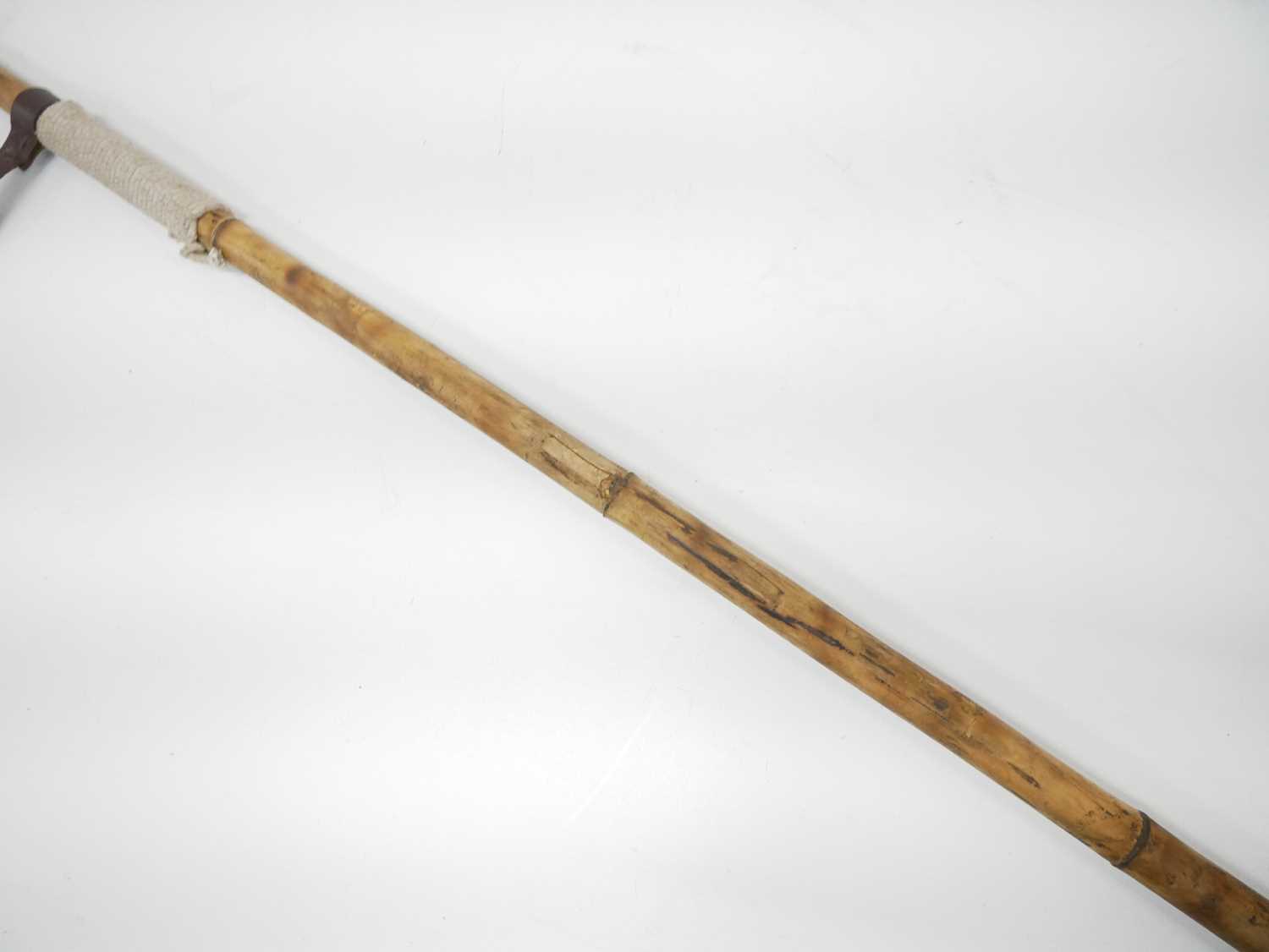 Indian lance, the steel points mounted on bamboo poles with string-bound grips and steel bases, - Image 3 of 6