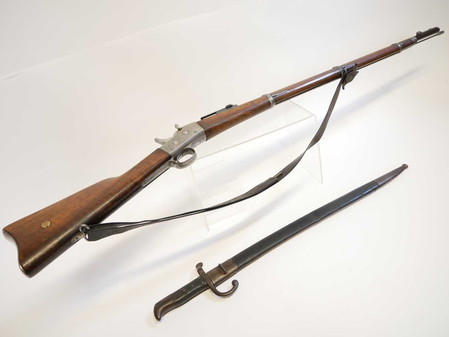 Danish Remington 11.7x51R M.1867 rolling block rifle, serial number 61233, 35inch barrel secured - Image 10 of 17