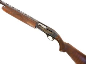 Remington left hand 12 bore semi auto shotgun, serial numberL786134V, Model 1100LH, 25inch barrel