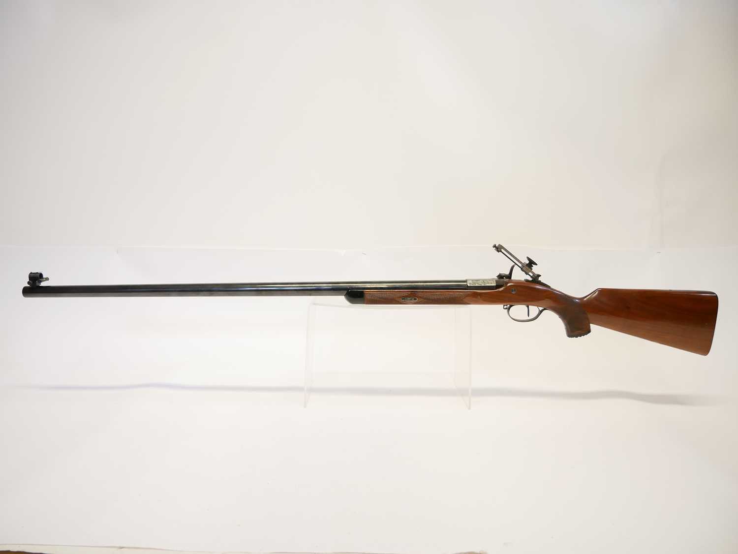 .45 calibre percussion rifle, 35inch Pedersoli marked heavy profile barrel with six groove - Image 14 of 15