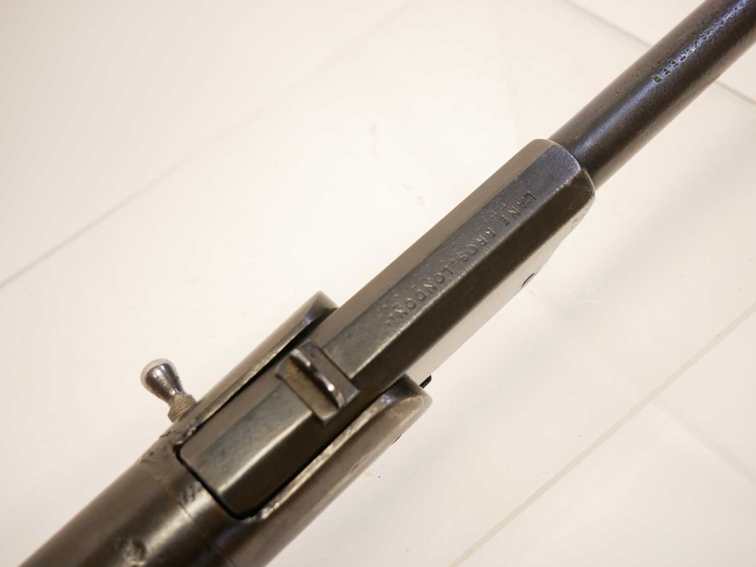 Lane Brothers 'Musketeer' .177 break barrel air rifle, 20 inch sighted octagonal to round barrel, - Image 6 of 15
