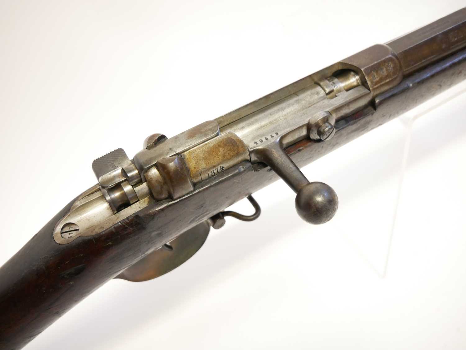 Mauser 1871 pattern 11x60R bolt action rifle, serial number 6770L, 33inch barrel secured by three - Image 6 of 20
