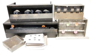 Collection of air gun targets and pellets, including an SMK knock-down target set, another battery-