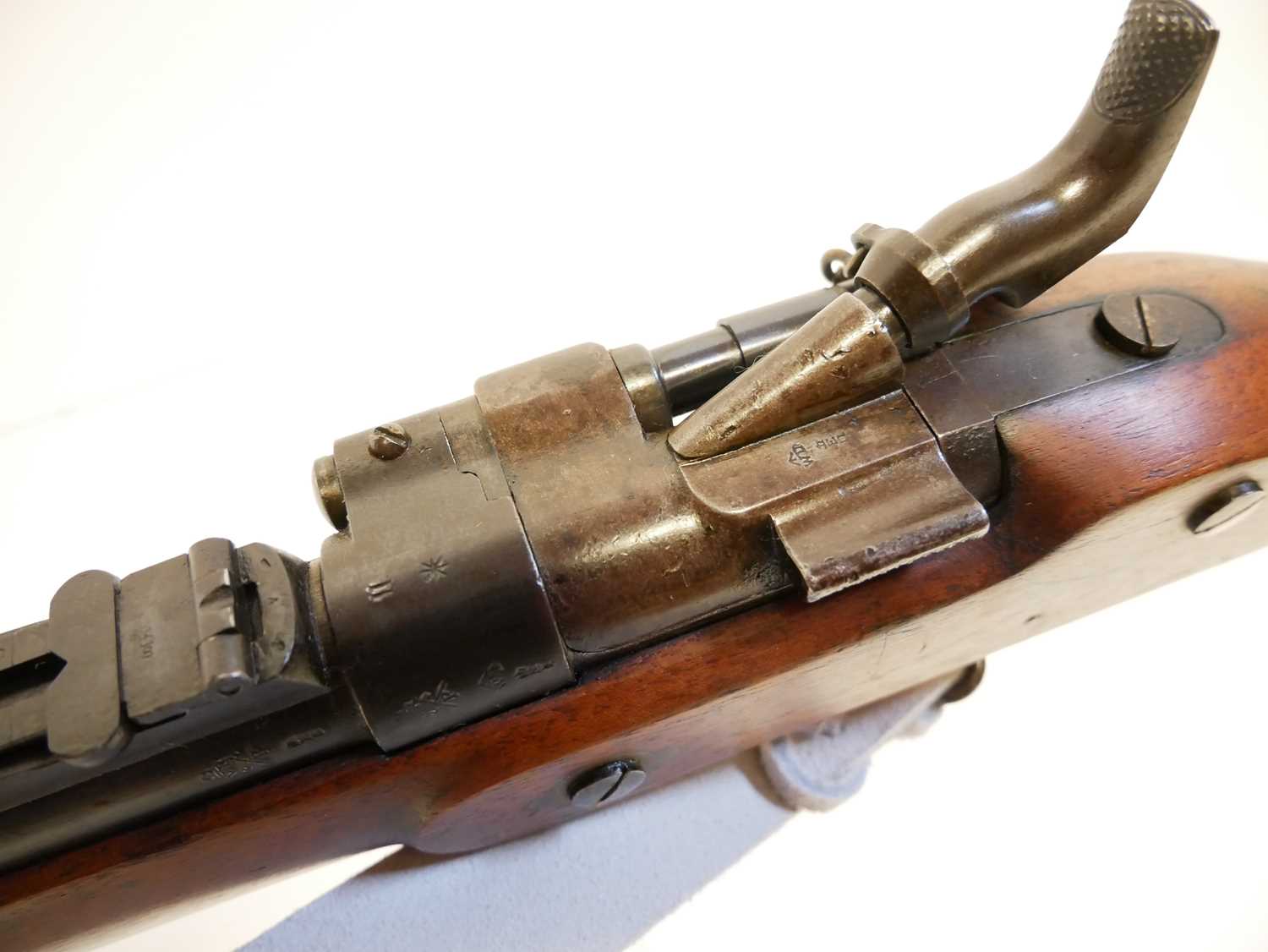 Enfield MkII* three band.577 Snider rifle, 36inch barrel fitted with bayonet lug and folding - Image 15 of 17