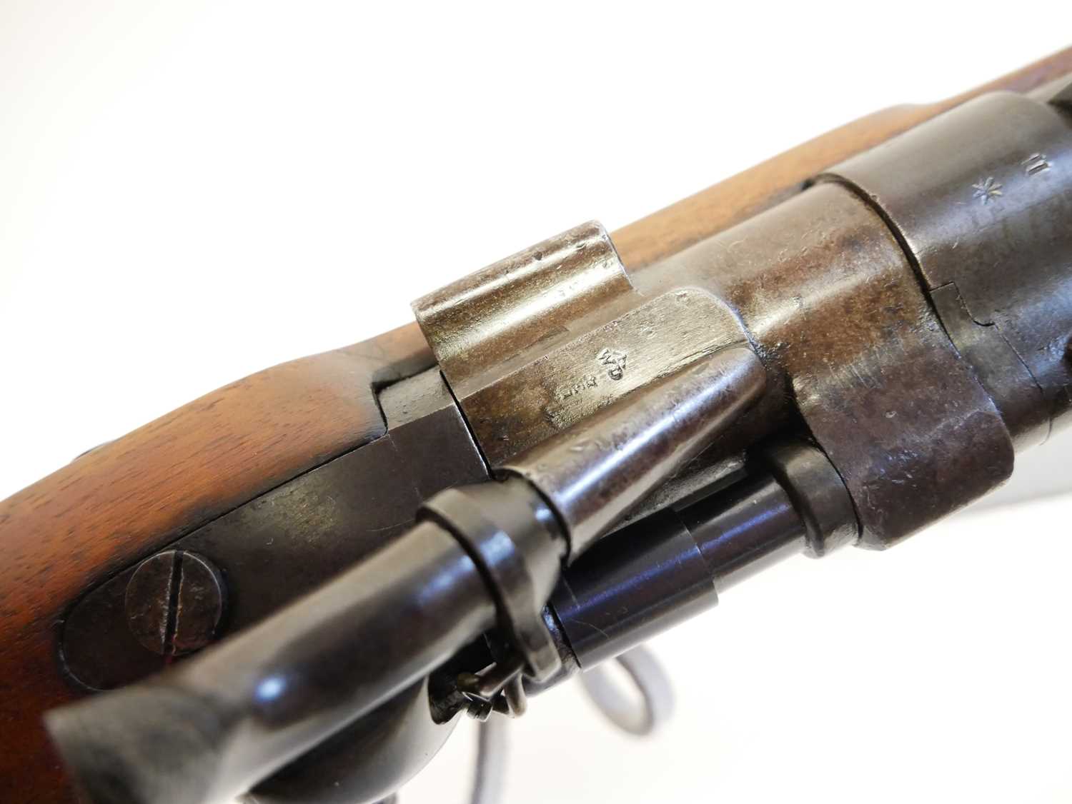 Enfield MkII* three band.577 Snider rifle, 36inch barrel fitted with bayonet lug and folding - Image 8 of 17