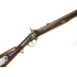 Percussion Neapolese Brunswick rifle, 30 inch barrel rifled with two grooves for a belted bullet,