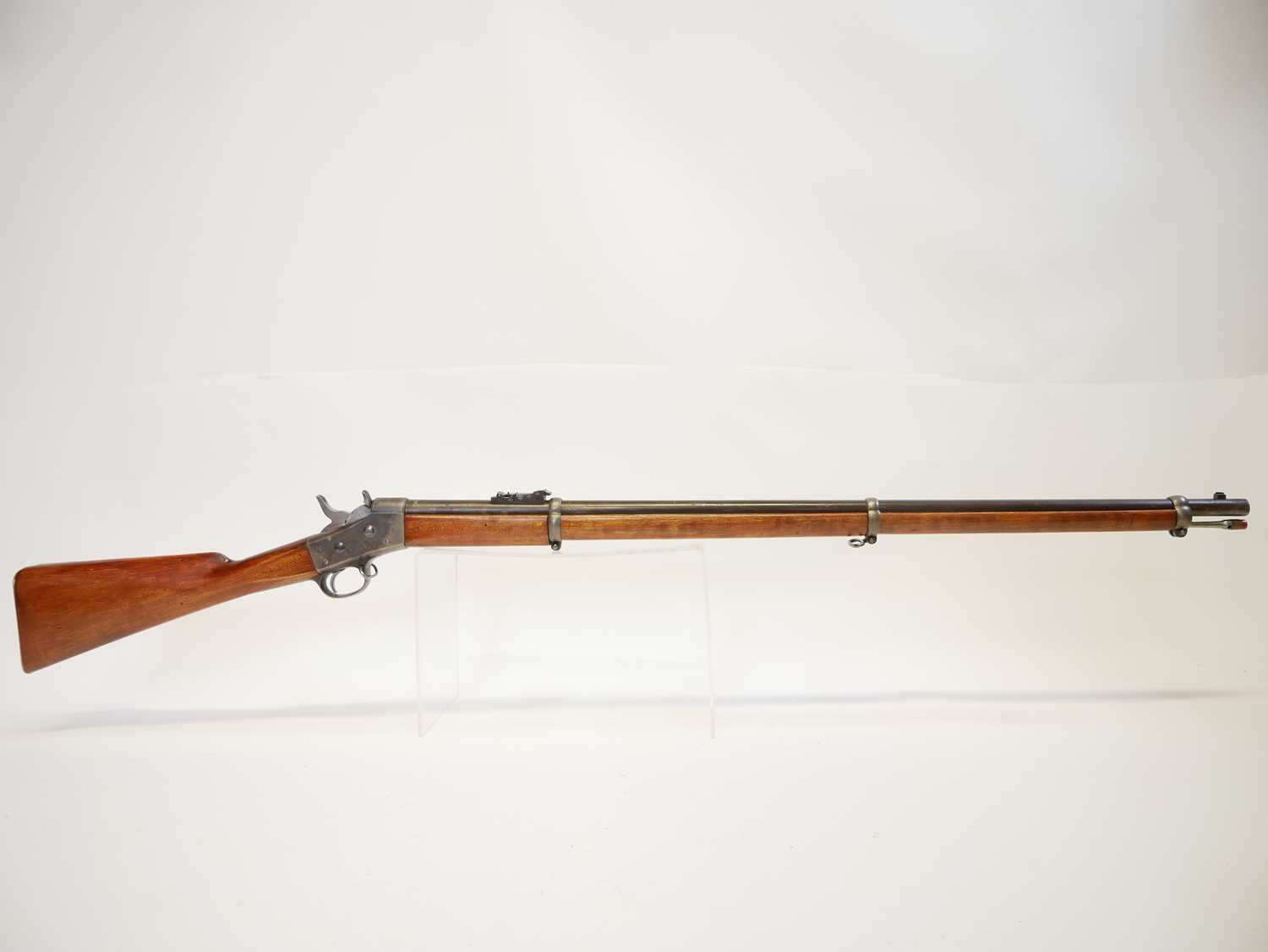 Swedish Remington 12.11x44R M1867 rolling block rifle, serial number 2401, 36inch barrel secured - Image 2 of 13