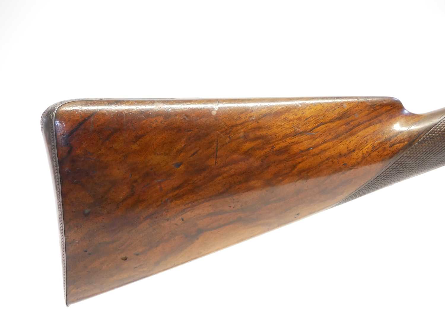 Cased George Thompson of Edinburgh 16 bore side by side percussion shotgun, 30 inch browned Damascus - Image 3 of 30