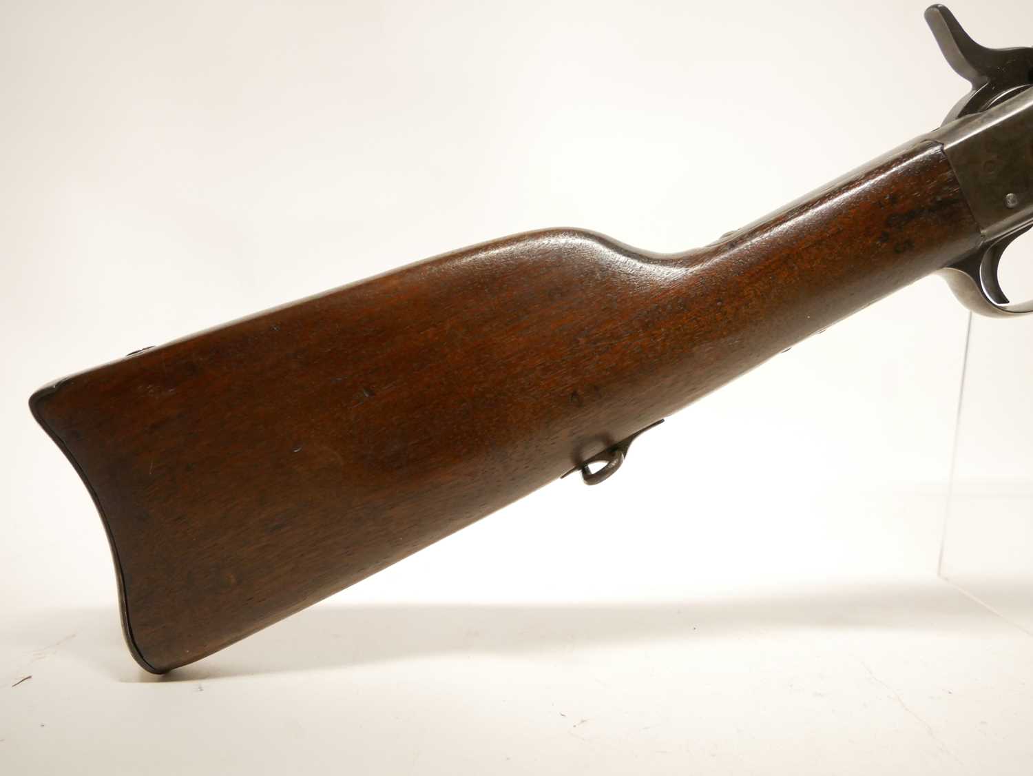 Remington .43 Spanish rolling block carbine, converted from a full length rifle, 20 inch barrel, - Image 3 of 13