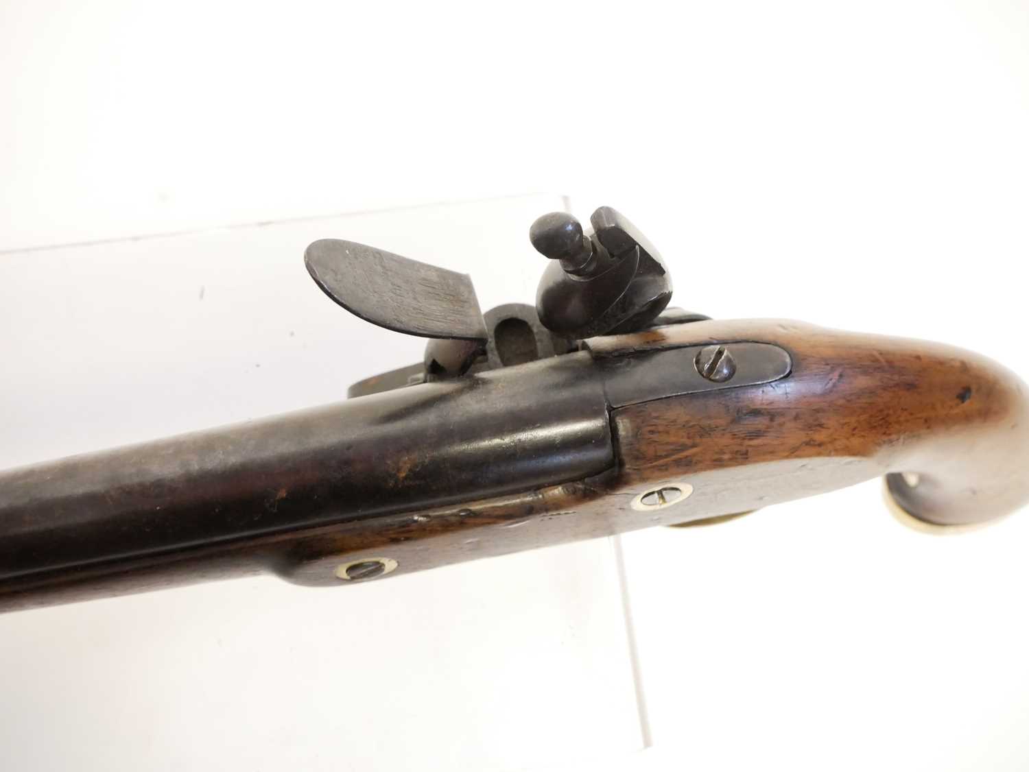 Belgian flintlock blunderbuss pistol, 13 inch barrel with flaring muzzle, stamped with Liege proof - Image 8 of 9