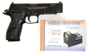 Sig Sauer .177 air pistol for spares or repair, serial number 01109759, also a Milbro Clearview