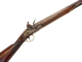 Flintlock 14 bore single barrel shotgun, originally a flintlock, converted to percussion and then