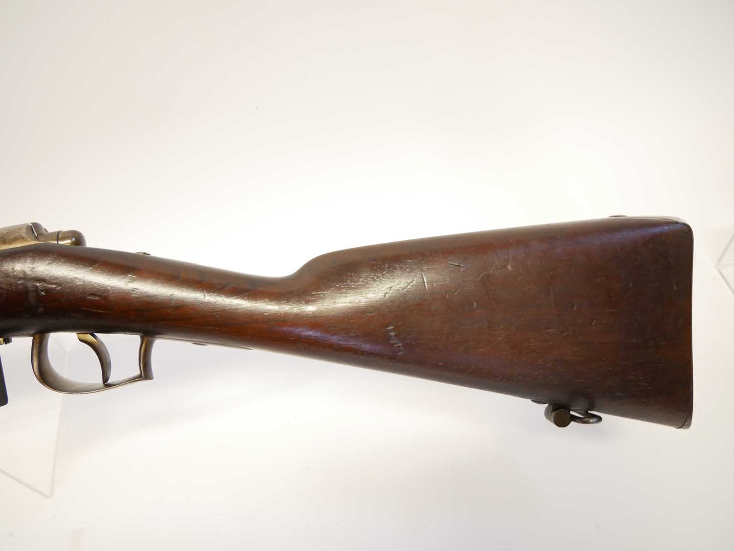 Dutch Beaumont-Vitali 1871/88 11mm bolt action rifle, serial number 46, 32inch barrel with tangent - Image 10 of 14