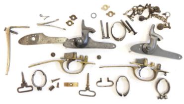 Collection of Enfield percussion rifle parts, to include two locks, one by L.A.&Co. dated 1863,