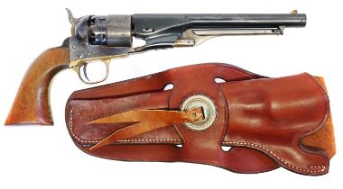 Italian A.S.M. .44 Colt Army type percussion muzzle loading revolver, serial number A6631, 8 inch