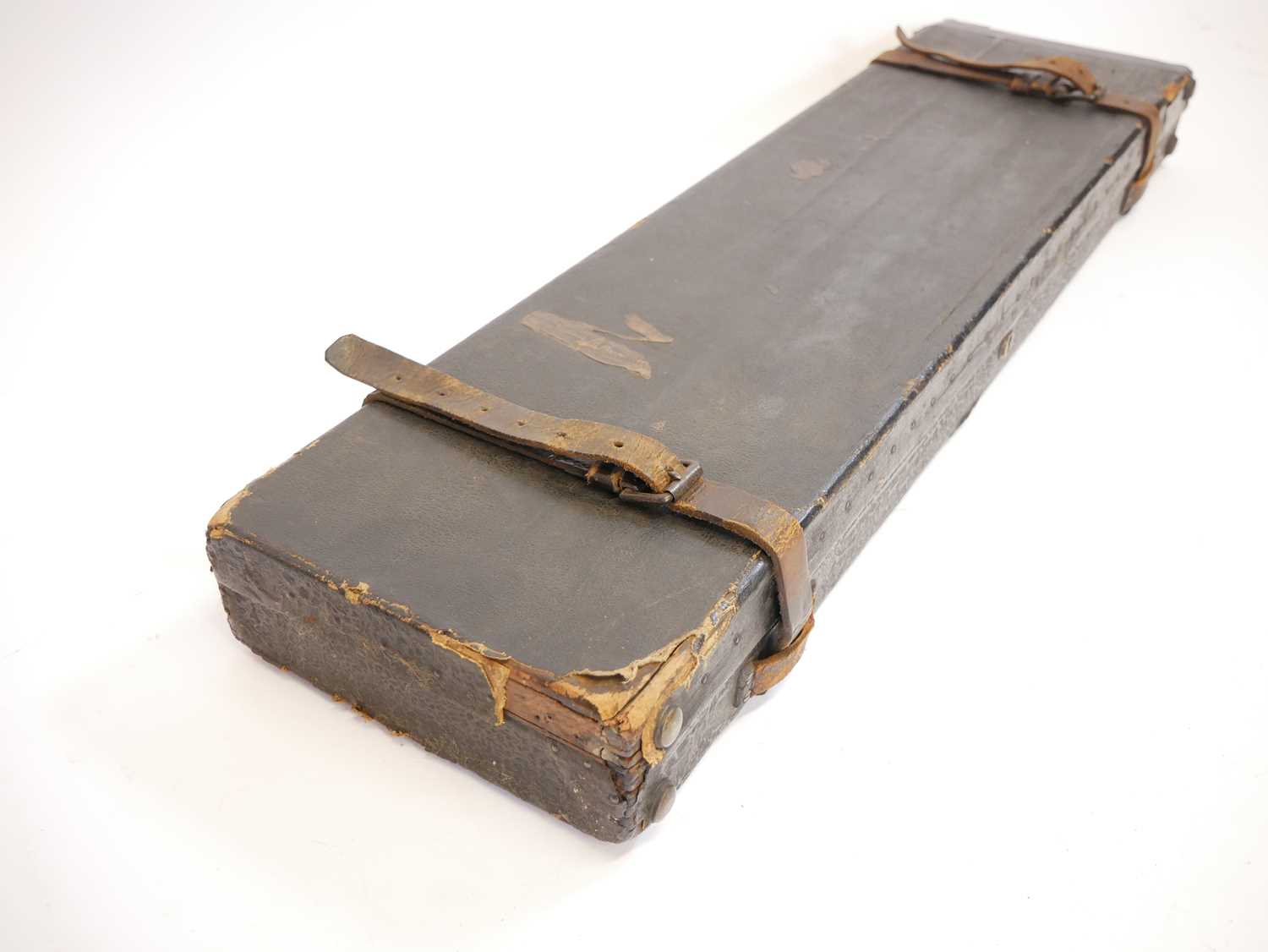 Three leather shotgun cases, one labelled Samuel Ebrall of Shrewsbury to fit 28inch barrels, another - Image 6 of 15