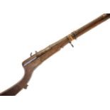 Large Indian matchlock, 42 inch barrel approximately 10 bore, steel reinforced stock. THIS LOT IS