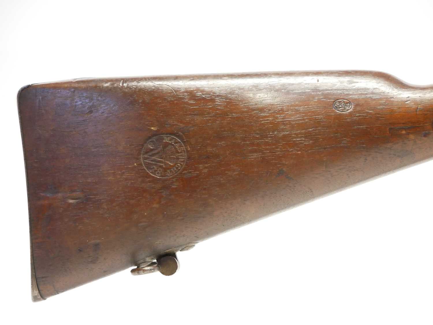 Dutch Beaumont-Vitali 1871/88 11mm bolt action rifle, serial number 46, 32inch barrel with tangent - Image 3 of 14