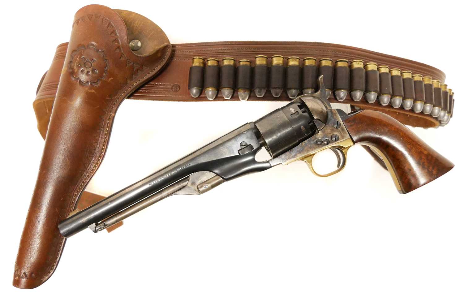 Deactivated Pietta copy of an 1860 pattern Colt army percussion .44 revolver, 8inch barrel, serial
