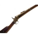 Remington rolling block rifle chambered in .50-70, 36inch barrel secured by three bands, with