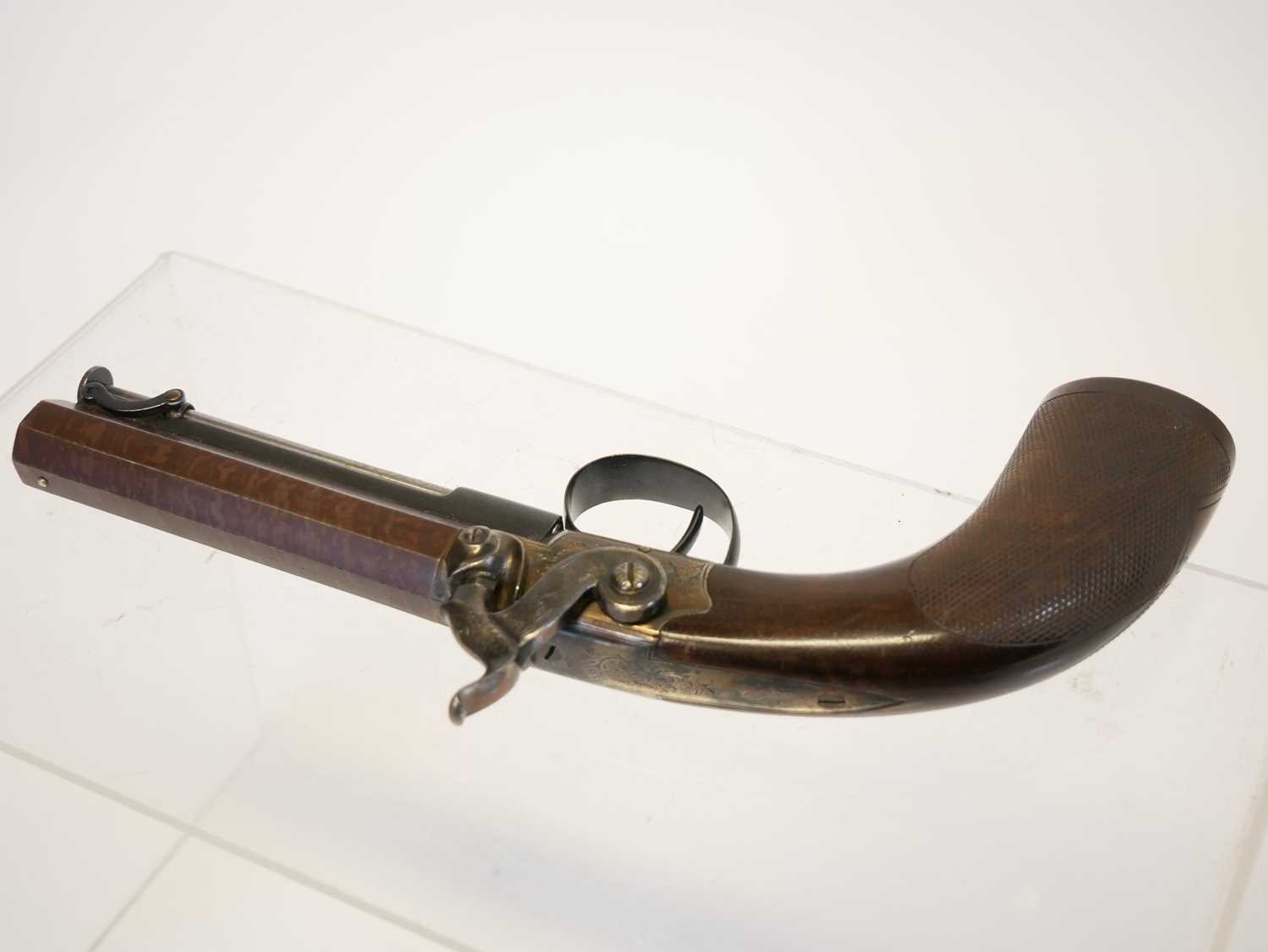 Gurney of London 34 bore percussion pistol, with 4 inch Damascus octagonal barrel with underside - Image 3 of 13