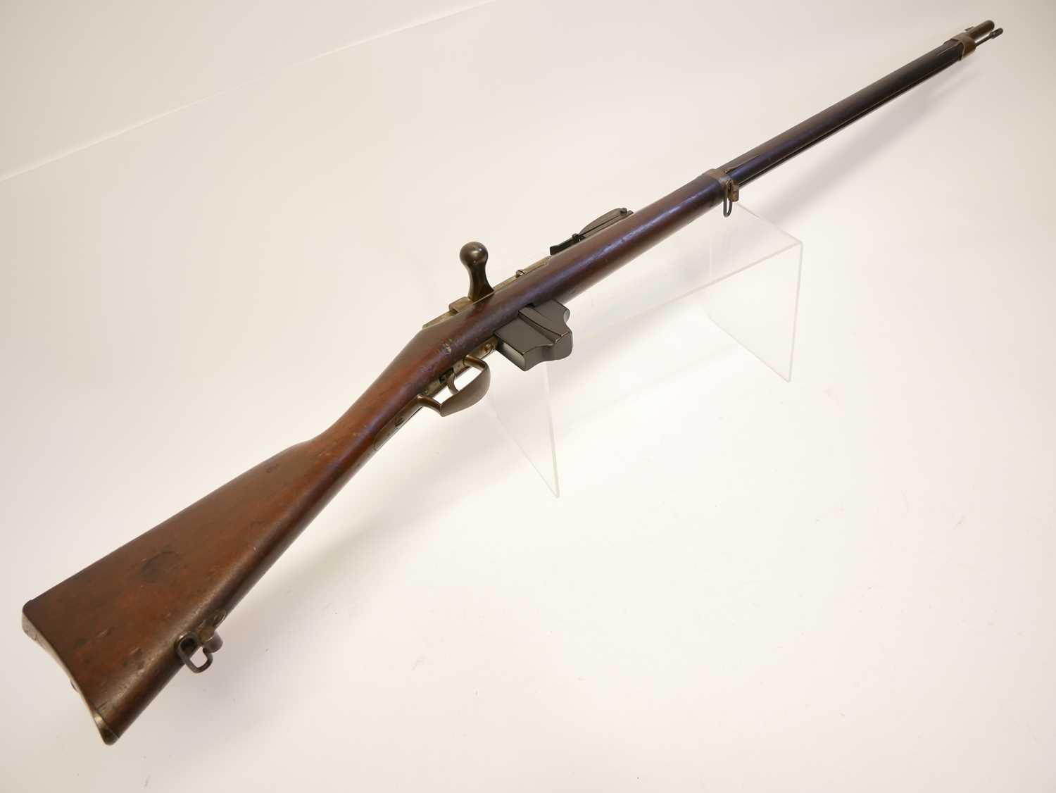 Dutch Beaumont-Vitali 1871/88 11mm bolt action rifle, serial number 46, 32inch barrel with tangent - Image 9 of 14