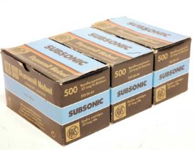 One thousand five hundred rounds of RWS .22lr Sunsonic 40 grain. UK FIREARMS LICENCE WITH CORRECT