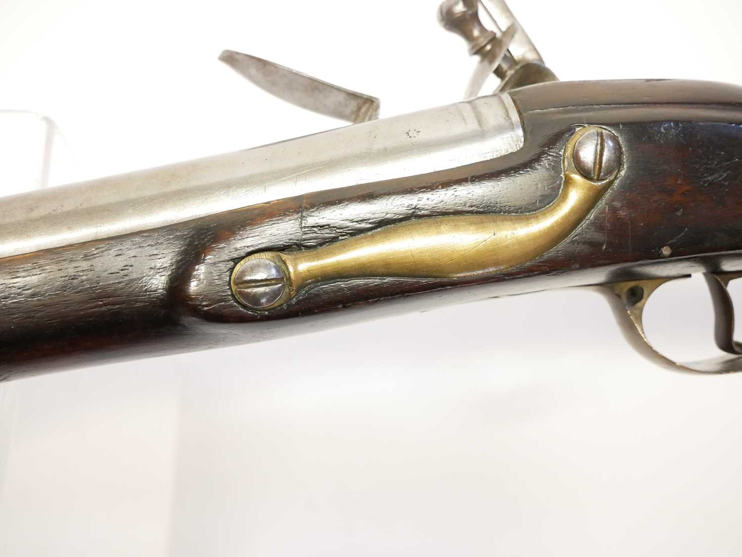 Volunteer .650 flintlock musket, possibly for a Sergeant, 37 inch barrel, the lock with Tower GR and - Image 15 of 18