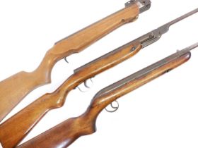 Three air rifles for restoration and a collection of spares, to include a .177 BSA Cadet serial