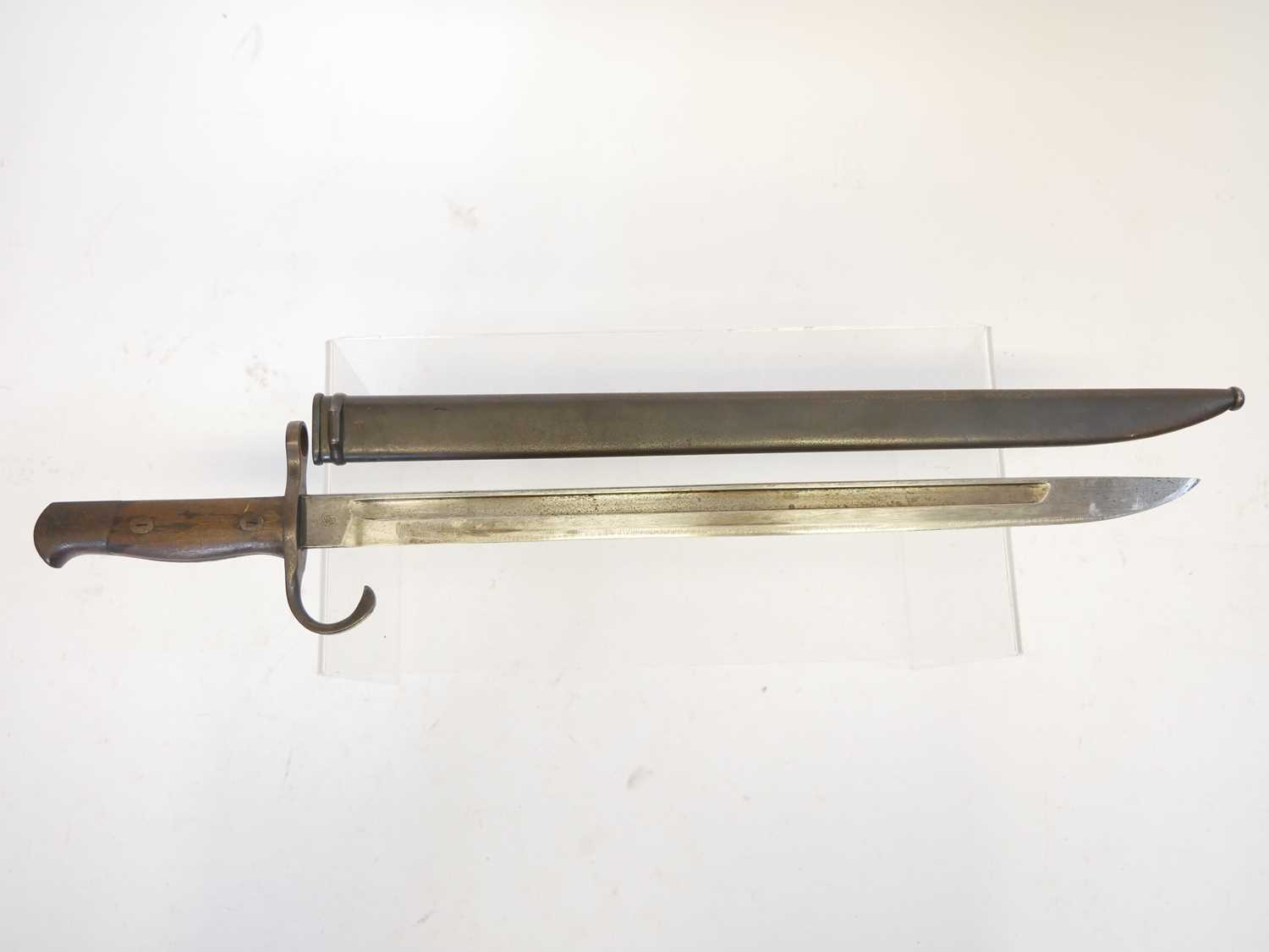 Japanese Arisaka type 30 bayonet and scabbard. Buyer must be over the age of 18. Age verification ID - Image 2 of 9