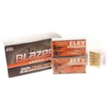 .22lr rimfire ammunition, to include 400 rounds of Blazer, 100 rounds of Eley Standard and 20 rounds