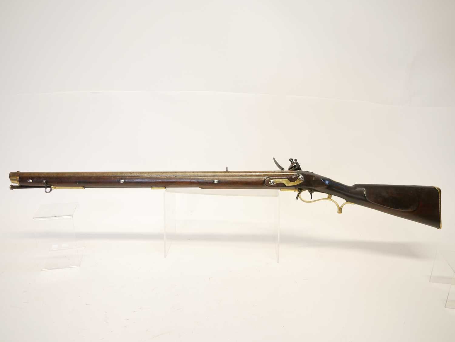 Flintlock .625 Baker rifle by E. Baker and Sons, 40 inch browned barrel with seven groove rifling, - Image 21 of 22