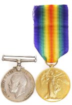 WWI British War Medal 1914-1918, and Victory Medal for A. Cpl W. Ivison Durh L.I. 5-1635.