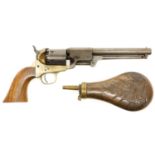 Deactivated Italian copy of a brass frame Colt navy percussion revolver, 7.5inch barrel, no serial