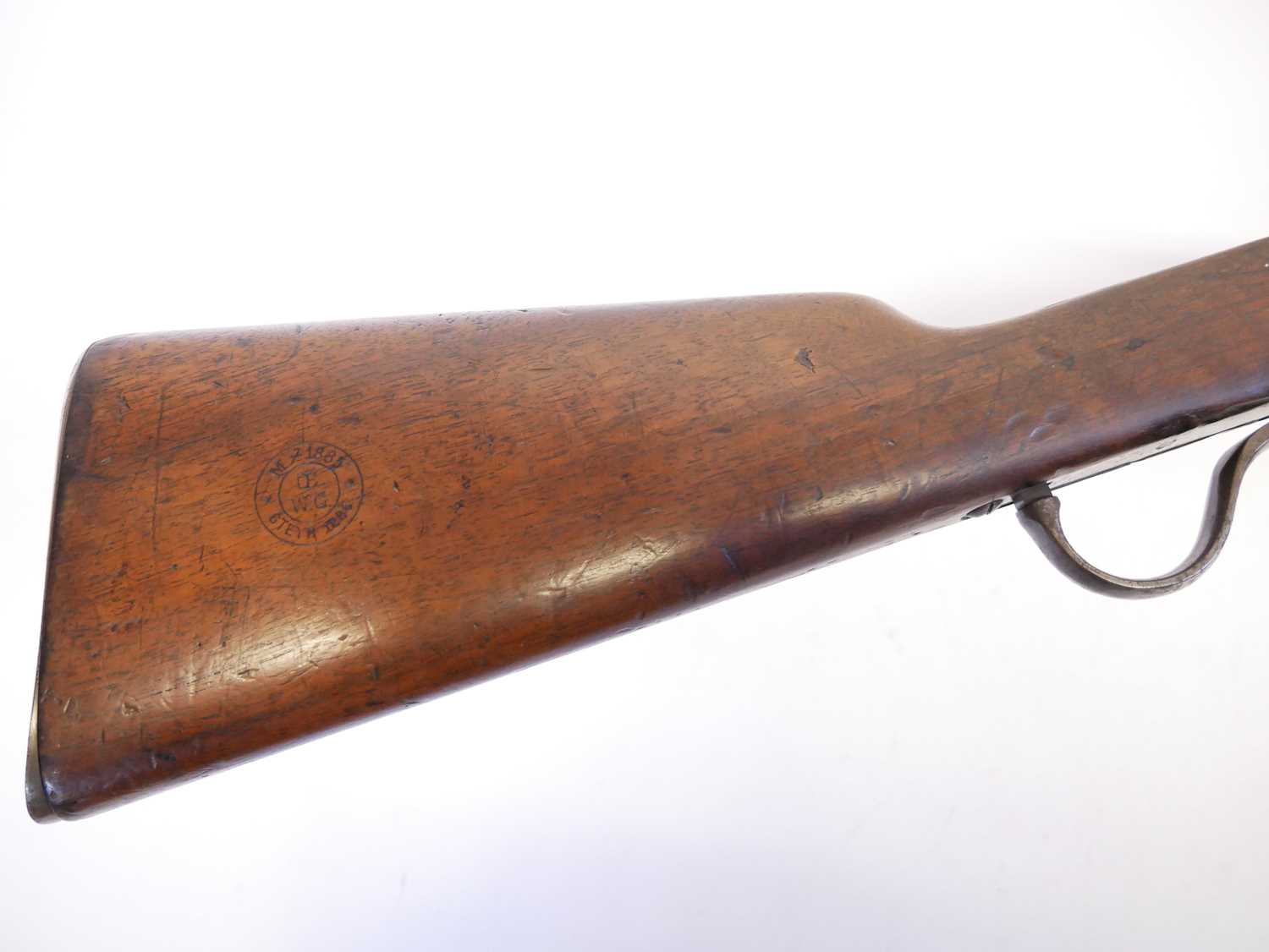 Steyr m.1885 Portuguese Guedes 8x60R rifle, serial number 4338, 32inch barrel, blocked as an early - Image 7 of 14