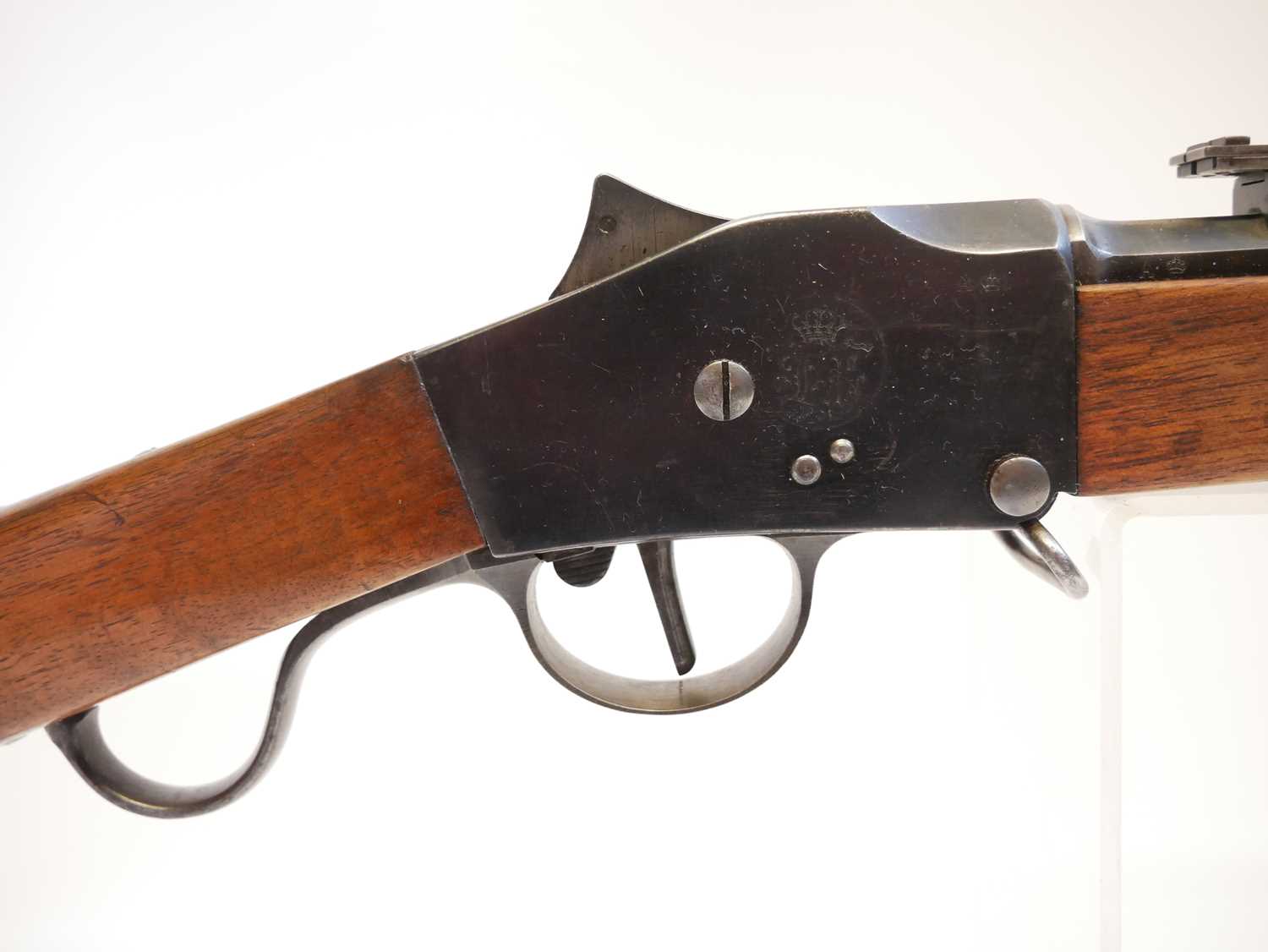 Steyr m.1885 sporterised Portuguese Guedes 8x60R rifle, serial number 2203, 26inch barrel secured by - Image 5 of 11