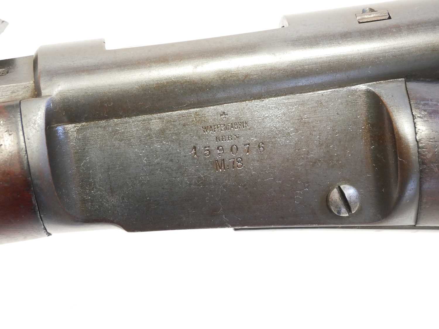 Swiss Vetterli M1878 / 81 10.4x38 rimfire bolt action rifle, serial number 159076, 32inch barrel - Image 11 of 17