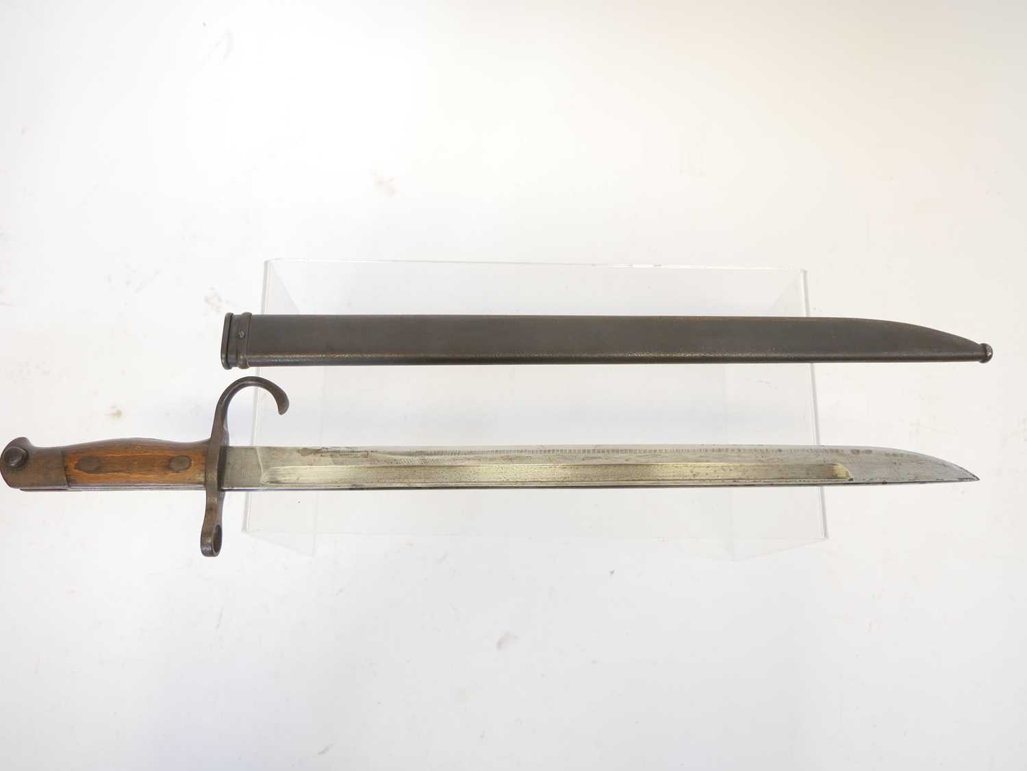 Japanese Arisaka type 30 bayonet and scabbard. Buyer must be over the age of 18. Age verification ID - Image 6 of 9