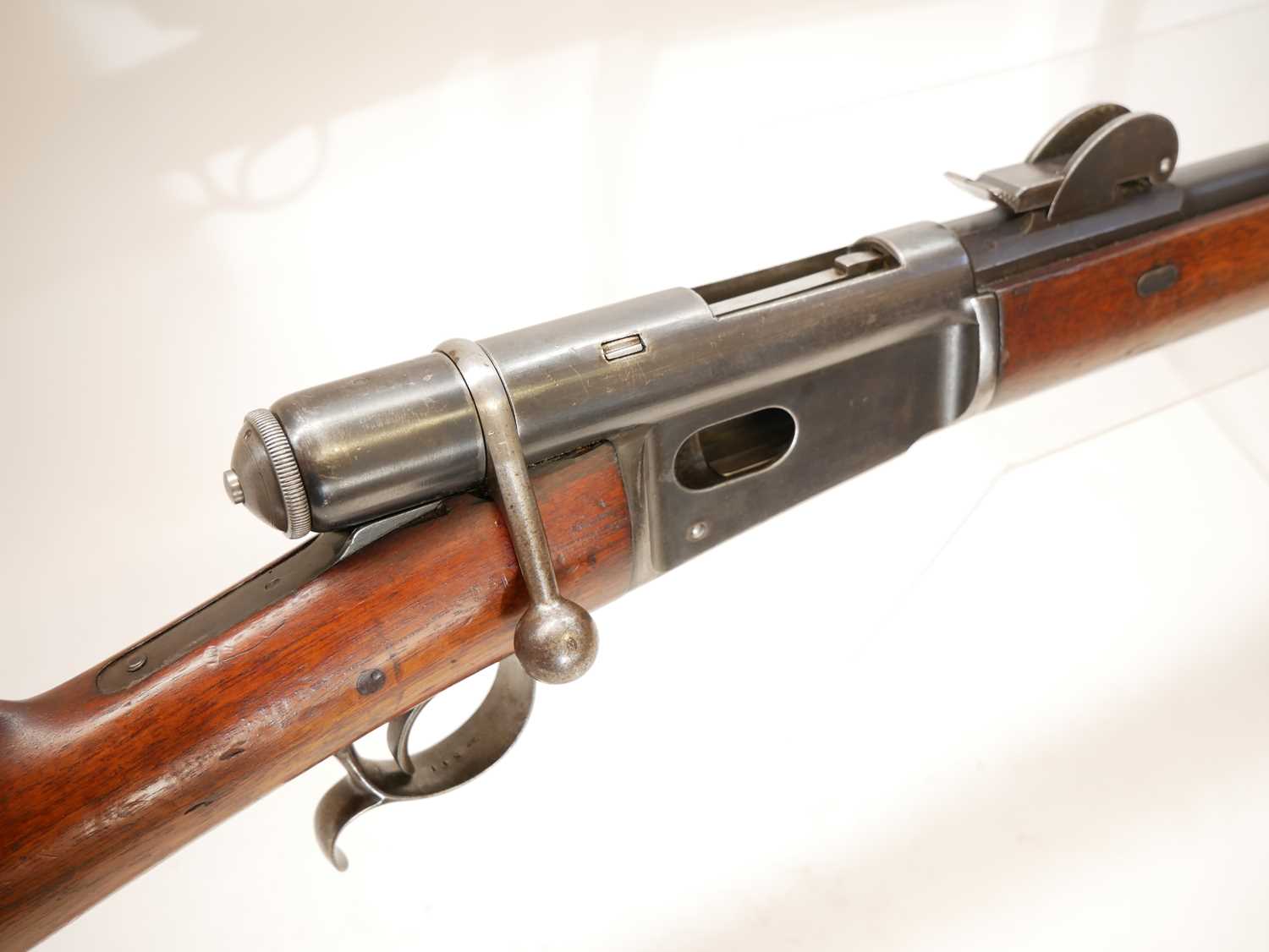 Swiss Vetterli M81 .41 Swiss centrefire bolt action rifle, 32inch barrel secured by one band and - Image 5 of 17