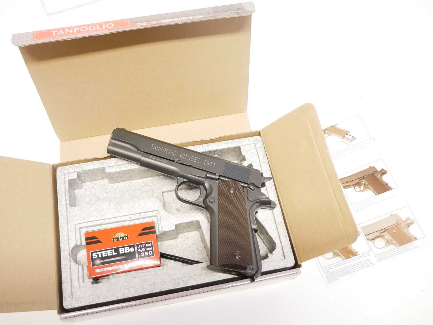 Tanfoglio Witness 1911 .177 air pistol, serial number 10715639, with box and instructions. No - Image 6 of 6