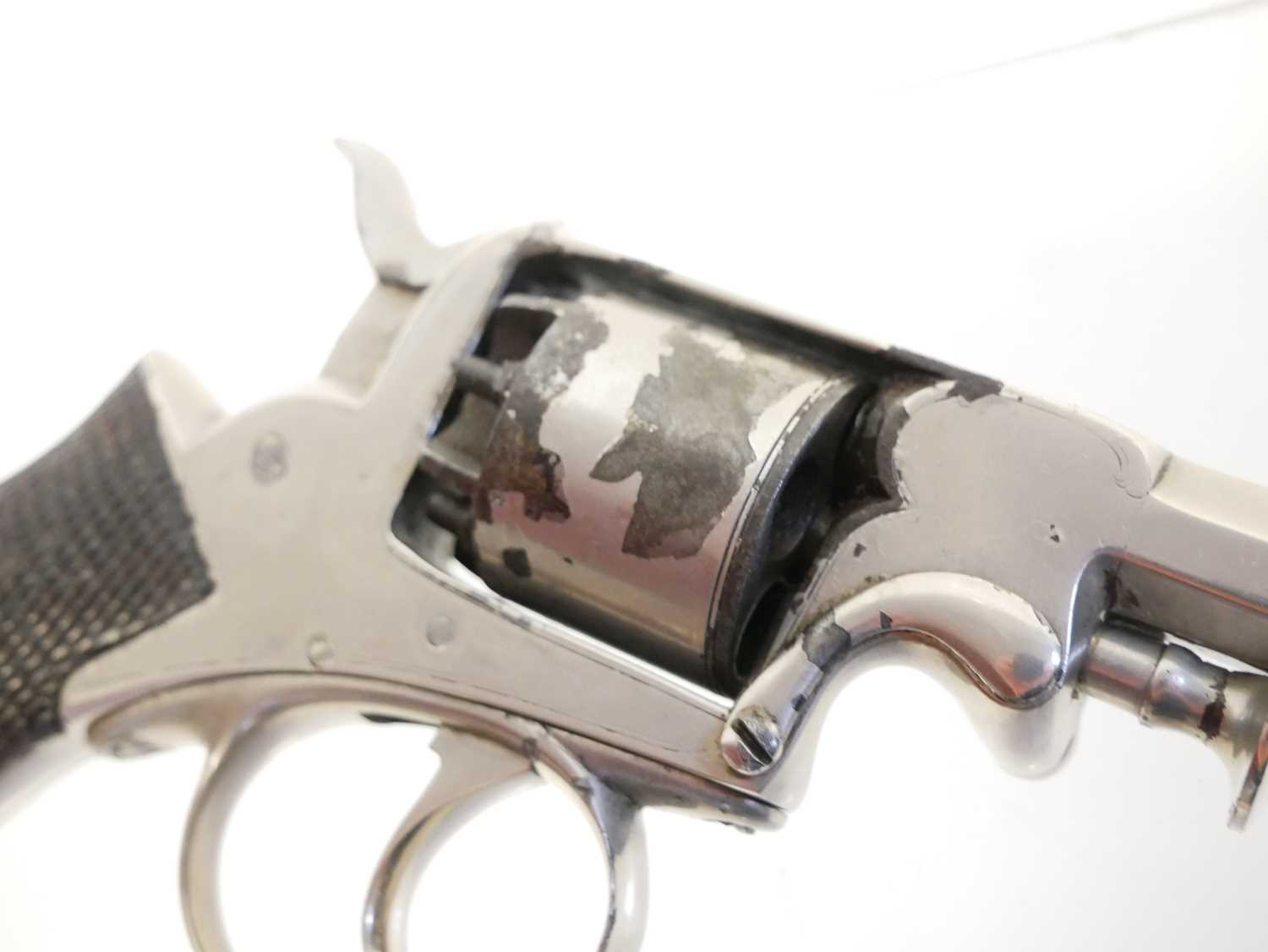 Webley 120 bore percussion revolver, fully nickel plated and retailed by Braddell and Son Belfast, - Image 3 of 9