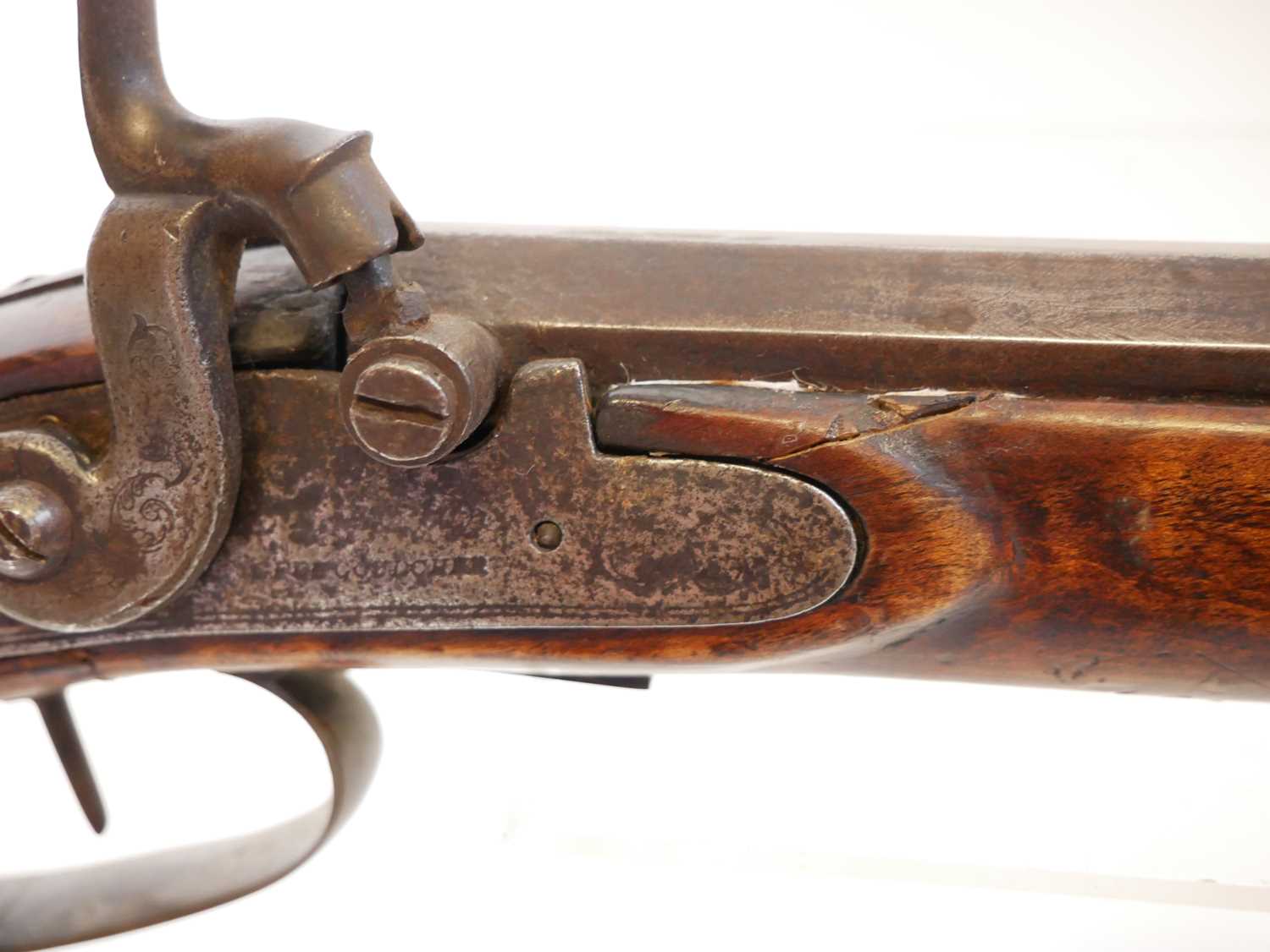 American percussion 130 bore Kentucky type rifle, 29.5inch octagonal barrel fitted with buckhorn - Image 6 of 17