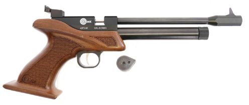 SMK CP1-M .177 CO2 Target air pistol, 9inch barrel, adjustable sights, one ten shot rotary magazine.