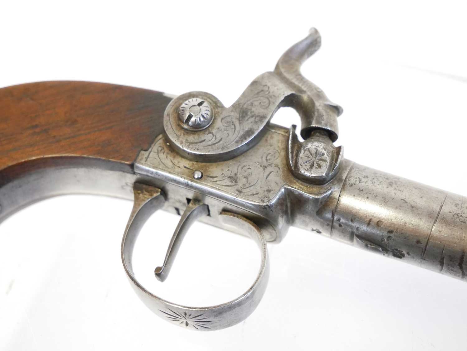 Hetherington of Nottingham 48 bore percussion pistol, with 2.5 inch barrel ,boxlock action - Image 4 of 9