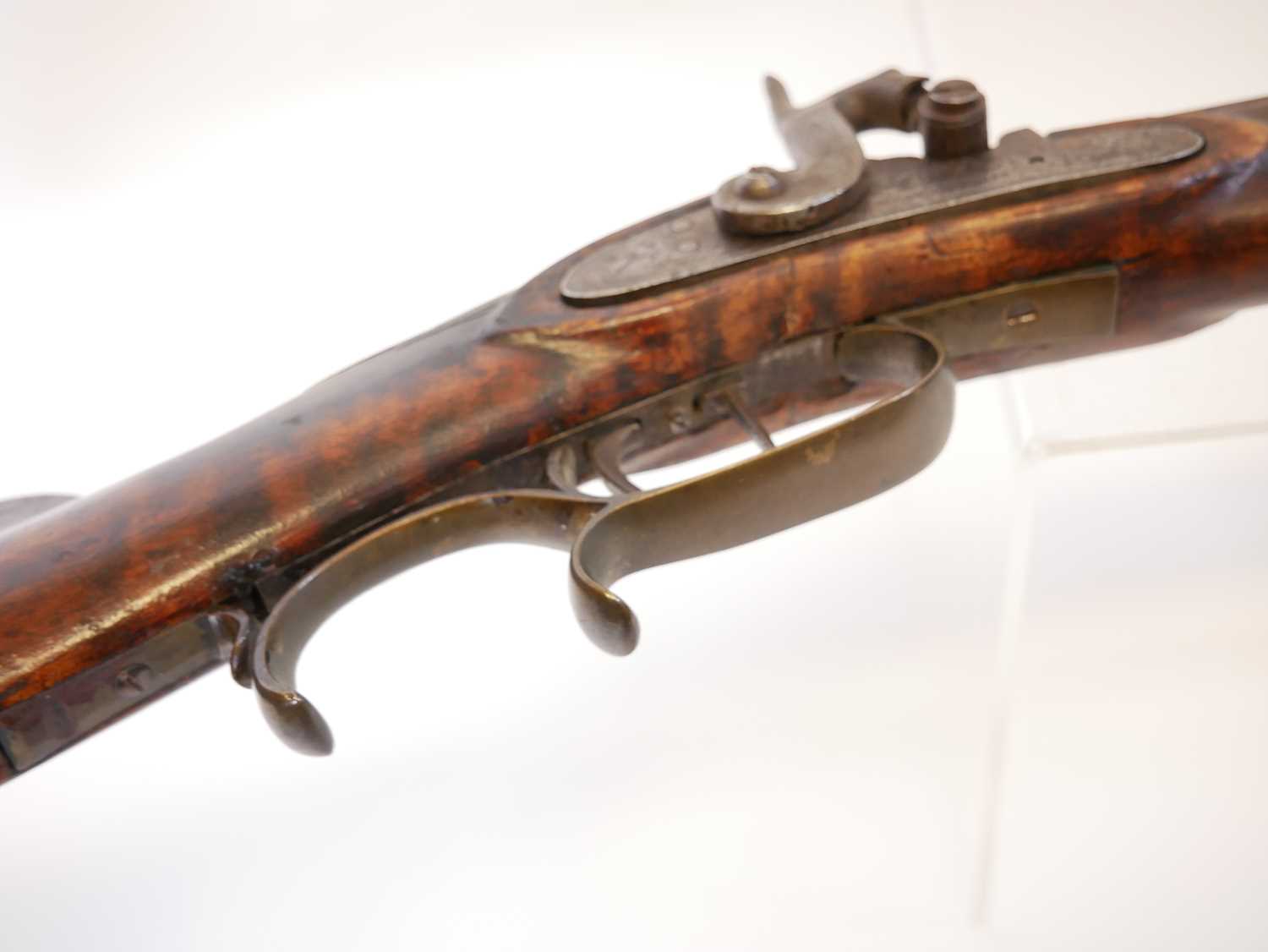 American percussion 130 bore Kentucky type rifle, 29.5inch octagonal barrel fitted with buckhorn - Image 8 of 17